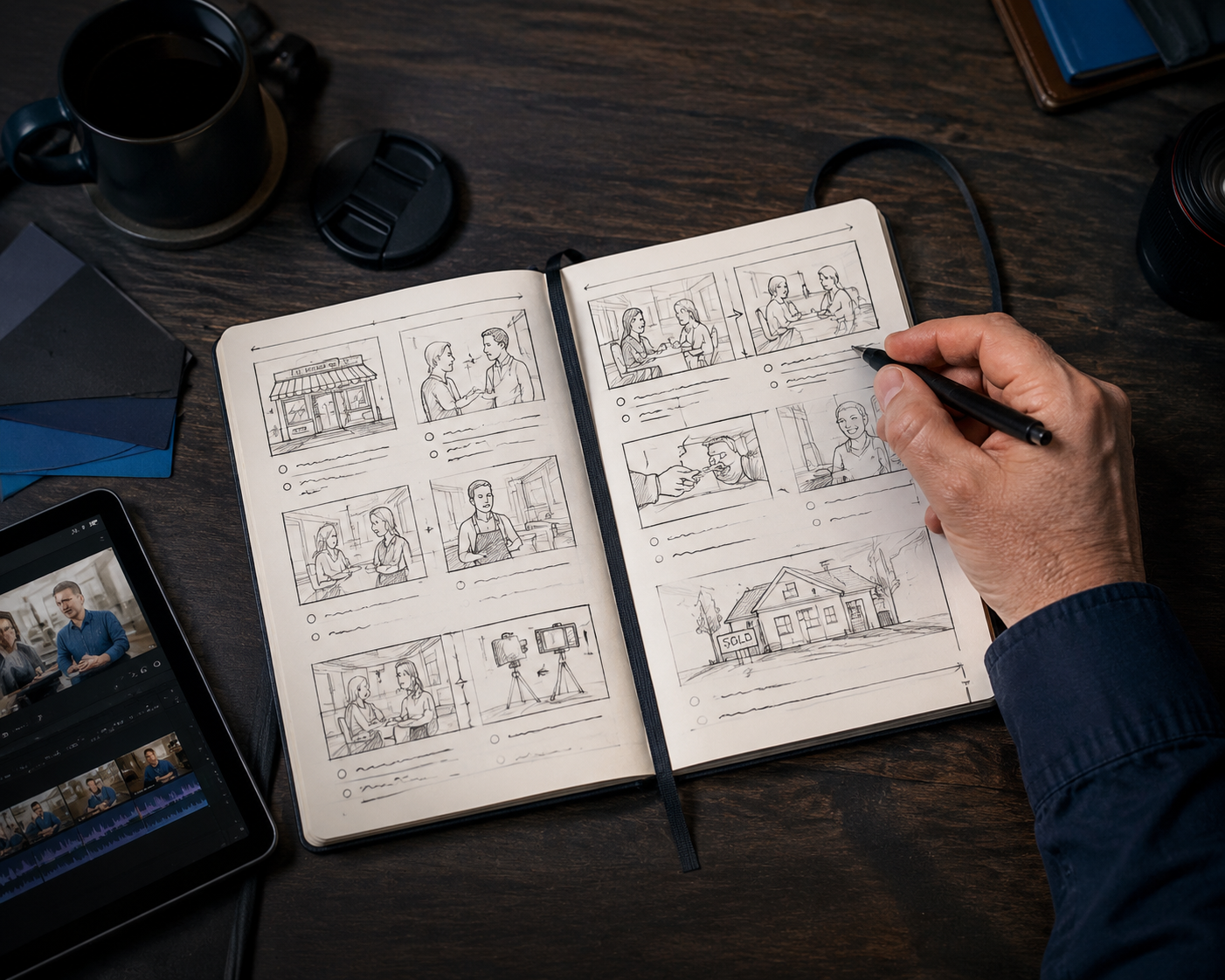 Commercial storyboard notebook